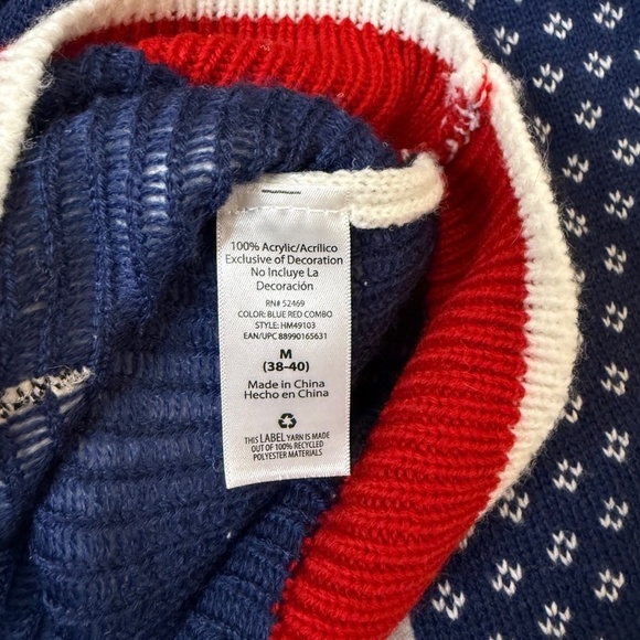 Holiday Time Ugly Christmas Sweater; Santa Woves; Men's Size Med - Picture 4 of 5